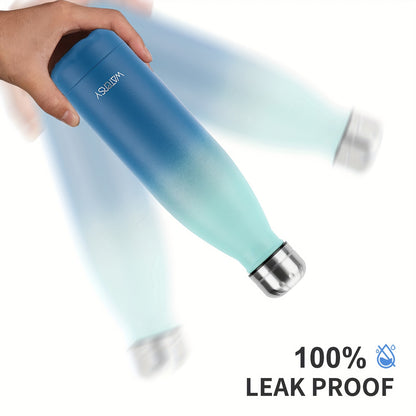 1pc WATERSY 17Oz/500Ml Outdoor Water Bottle 304 Stainless Steel Insulation for Heat Preservation And Cold Preservation with White Card And Silver Hot Stamping Box 2 Sealing Rings