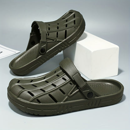 Men's Fashionable Breathable Oversized Clogs - Casual Slip-On Beach & Garden Sandals, EVA Material