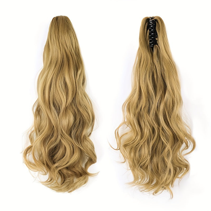 Long Wavy Ponytail Extensions - 55.88 cm Claw Clip In Synthetic Hair Piece For Women - Add Volume And Style To Your Hair Halloween Christmas