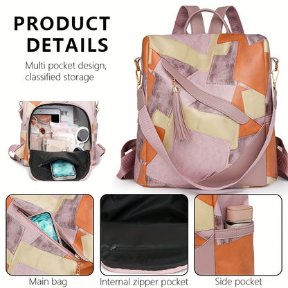 Women's Large Capacity Backpack - Anti-Theft Backpack with Zipper Closure, Adjustable Shoulder & Strap, Tassel Accent - for Travel, Work,, Everyday Commute - Secure Laptop compartment - Black Backpack for Women, Backpack for