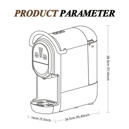 CAFELFFE 4-in-1 Capsule Coffee Machine | 19 Bar Espresso Maker | Smart Temp Control & 7 Preset Brewing Times | Compatible with Nes/DG/ Capsules Ground Coffee/ESEpod | Premium Gift Set for Coffee Lovers & Family, Automatic Esp