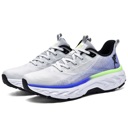 Men's All-Season New Sports Shoes, MD Soft Sole, Breathable Fabric Mesh Upper, Lightweight Design, Thickened Outsole, Fashion Trendy Running and Travel Hiking Camping Footwear