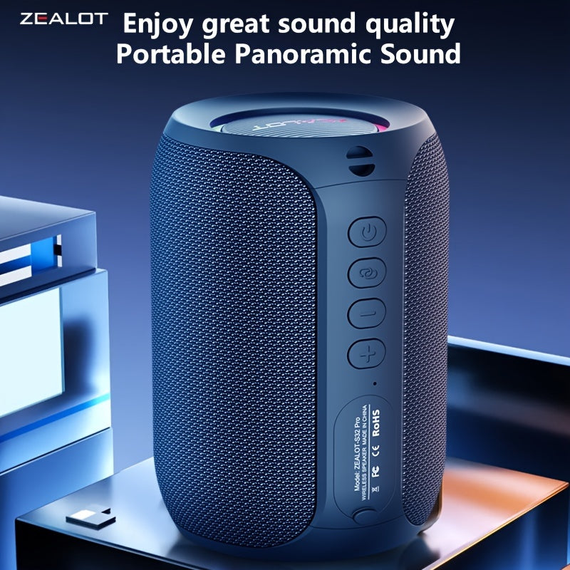 2024 New Style Zealot S32 Pro Wireless Speakers, Featuring Dual Pairing, a 3600Mah Battery, And 12 Hours of Loud Stereo Playtime with Booming Bass, Includes a Type-C Charging Cable for Connection with Mobile Phones, Tablets,