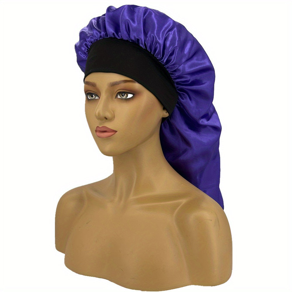 Silky Long Bonnet For Sleeping Solid Color Night Cap For Women Hair Care Tools For Sleeping In Overnight