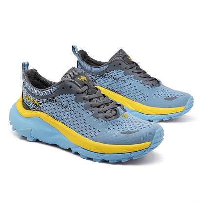 CANEMON Men's Lightweight Cushioned Running Shoes with MD Sole, Grey//Yellow Low-Top Sneakers - All-Season Comfort, Shock-Absorbing Tread Traction for Gym, Jogging, Gymnastics & Casual Wear - Breathable Sneakers, Running Shoe