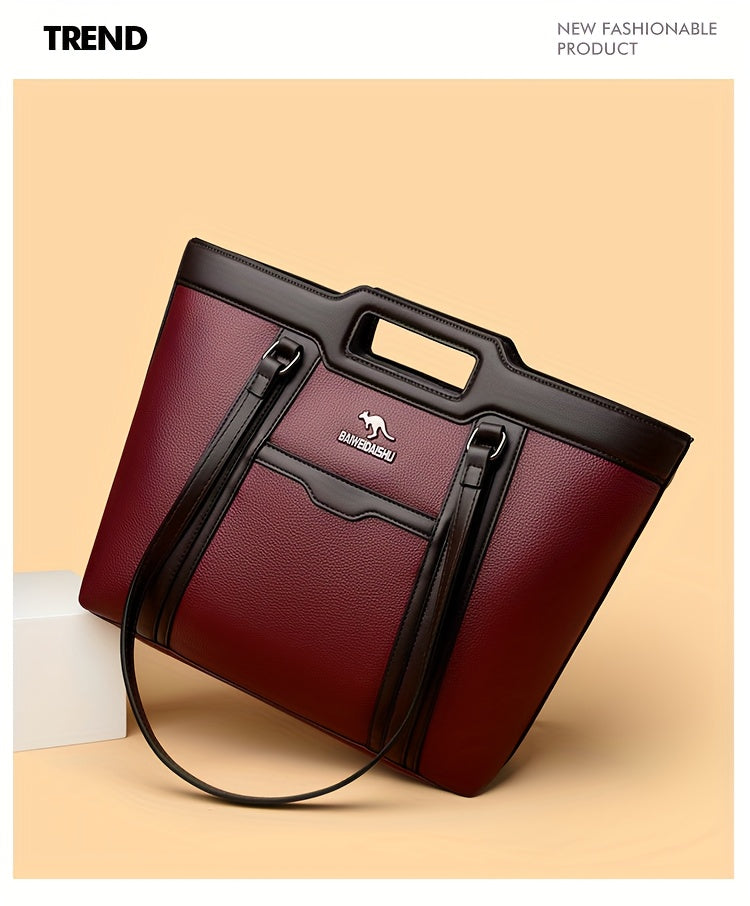 2025 New Women'S Shoulder Tote Bag, Stylish Large Capacity Underarm Bag, Casual Handbag, Soft Shoulder Bag, Women'S Commuter Bag, Made of High-Quality Synthetic, a Bag for Documents, Elegantly Simple Design, Zipper Closure, S