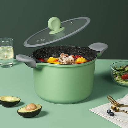 COOKER KING 4.5L Non-Stick Stockpot with Glass Lid - PFOA Free, Heat-Resistant Handle, Induction Ready, Fits All Cooktops