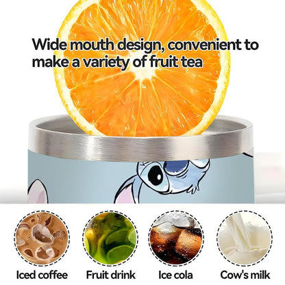 1pc Stitch 40oz Stainless Steel Tumbler with Lid and Straw, Leak Proof Vacuum Insulated Travel Mug, BPA Free, Hand Wash Only, Round Shape, Ideal for Valentine's Day, Easter, Mother's & Father's Day Gifts