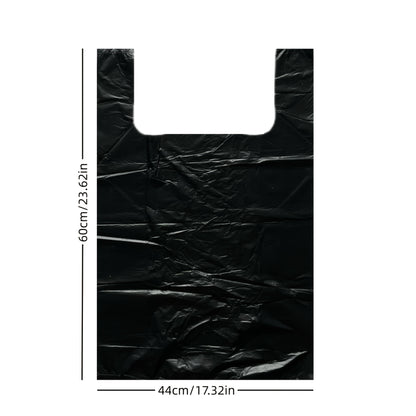 5 rolos com 100 sacos de lixo pretos portáteis cada - adequados para escritórios, cozinhas, salas de estar, casas de banho, áreas exteriores e outros usos diversos.