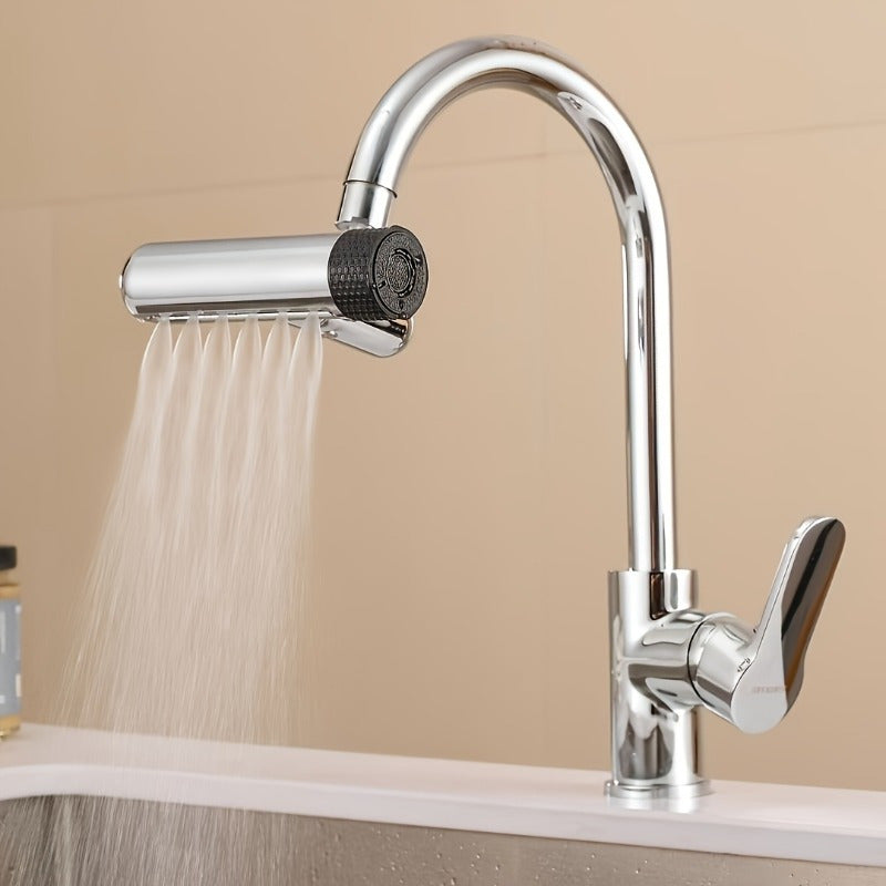 Modern 360° Rotating Faucet Nozzle Replacement Parts with 6 Spray Modes for Kitchen Sink, Metal and Plastic Materials, Splash-Proof Design, A Great Gift Idea