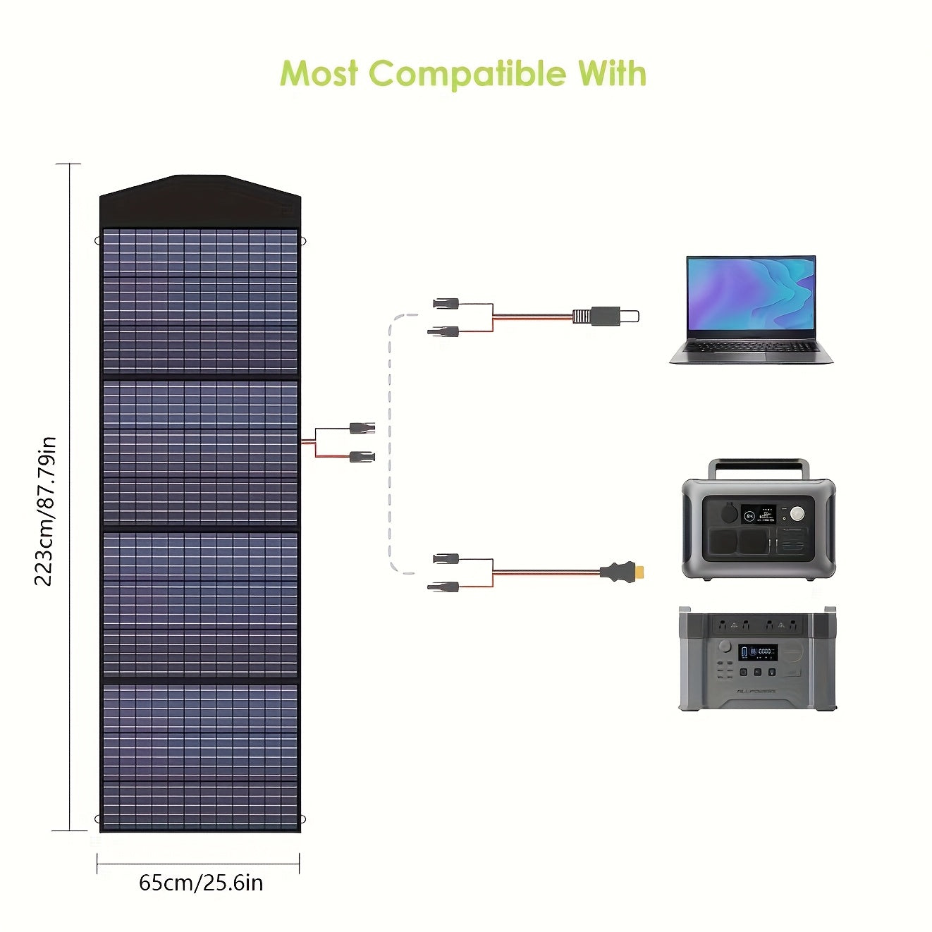 Estação de energia solar ALLPOWERS S2000 Pro com painel SP033 incluído, estação de energia portátil MPPT de 2400 W com 1 painel solar dobrável de 200 W, energia solar de reserva para roulottes, carrinhas, casas e campismo ao ar livre.
