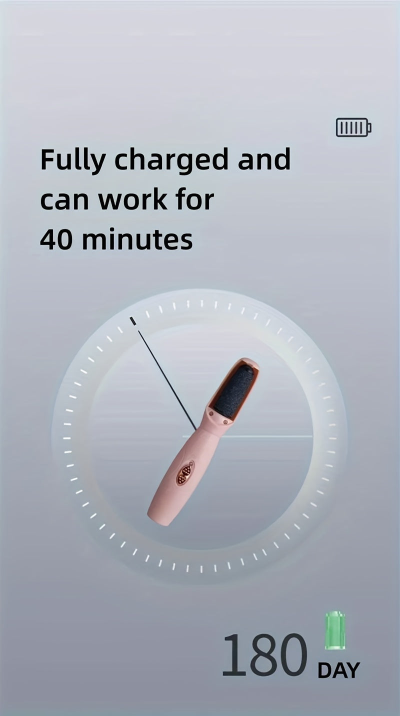 Removedor de calos elétrico para os pés, lixa de pés portátil e recarregável com esmeril para os pés.