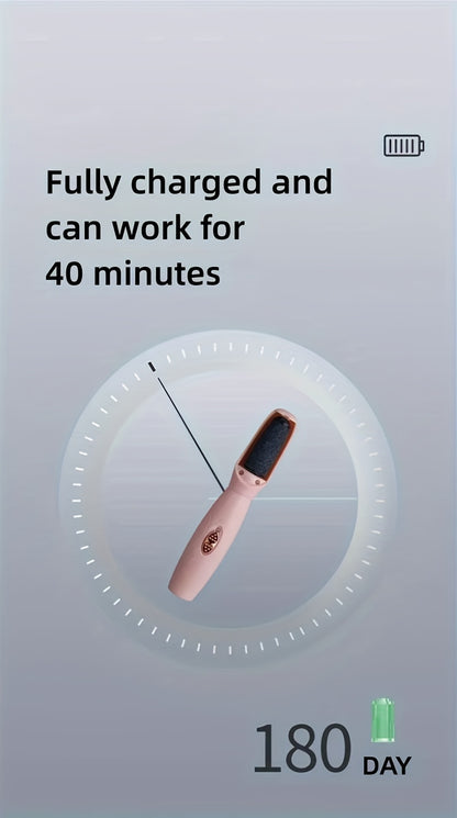 Removedor de calos elétrico para os pés, lixa de pés portátil e recarregável com esmeril para os pés.