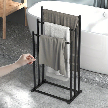 1pc Modern Three-Tier Freestanding Towel Rack - Heavy-Duty Floor-Standing Bathroom & Pool Drying Rack, Space-Saving Multifunctional Organizer for Indoor/Outdoor Use, No Installation Needed