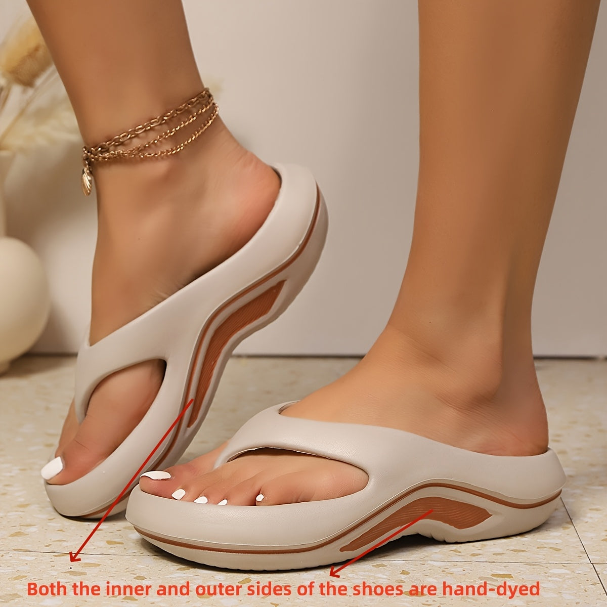 Women'S Slip-On Platform Sandals - Cushioned EVA Beach Shoes with Arch Support, Non-Slip Sole - All-Season Indoor/Outdoor Slippers for Women, - Lightweight & Easy-Clean Footwear for Home, Travel, Work, Vacation - Cushioned In