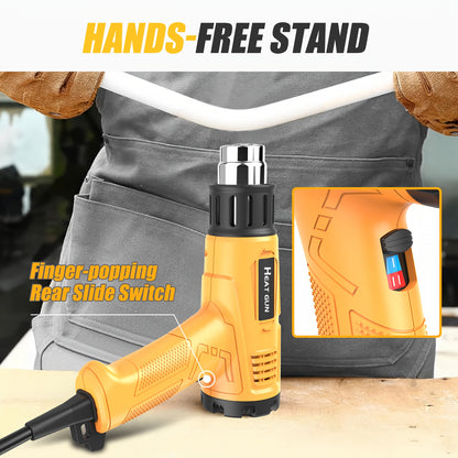 2000W Professional Electric Heat Gun with Adjustable Temperature Control, 1.5S Fast Heating, 122°F-1202°F Range, Ideal for Welding & Soldering, Automotive & Construction Use, European Standard Plug, 220-240V, Soldering Heat