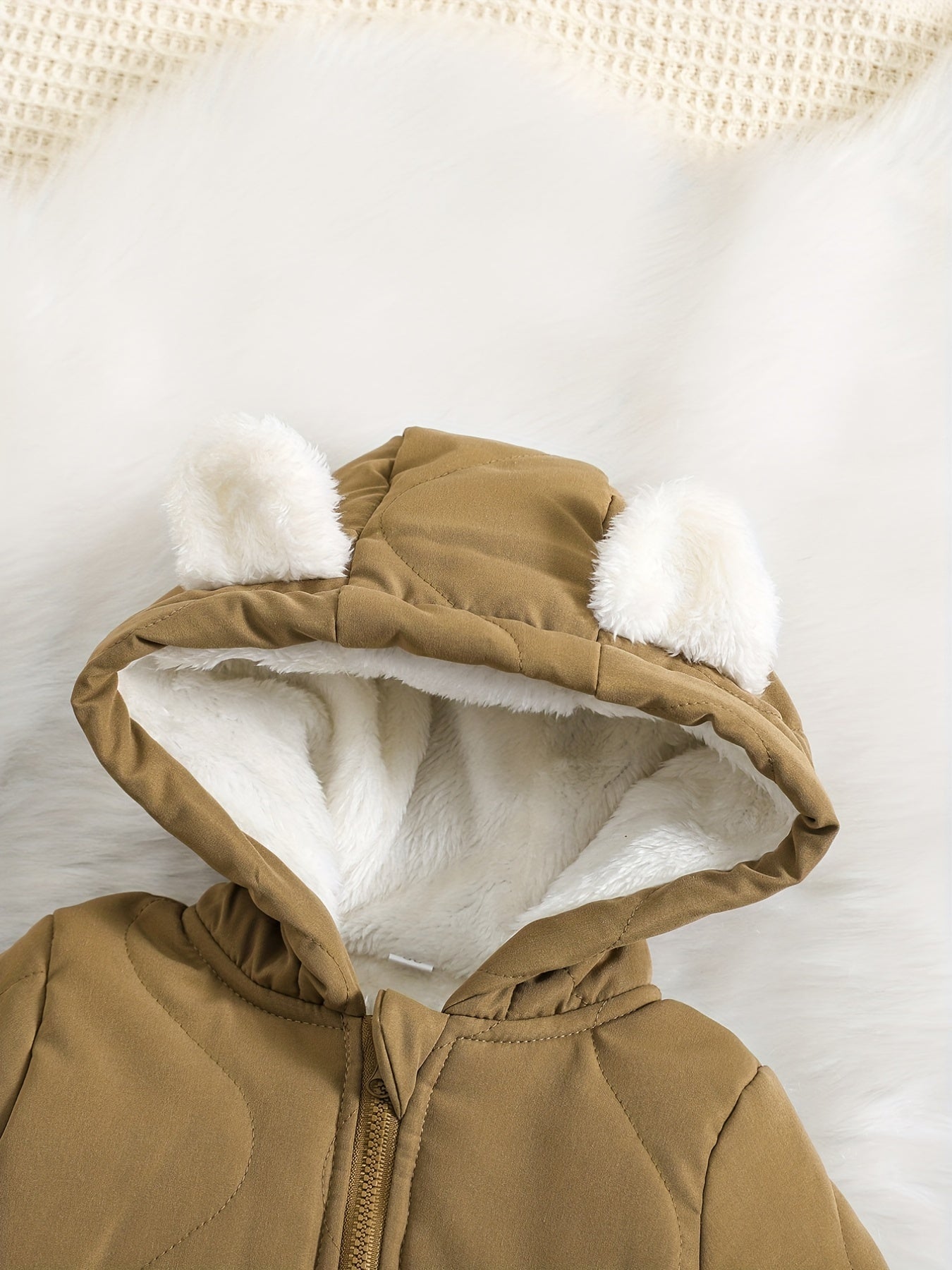 Infant Hooded Thick Romper Long Sleeve Zipper Thermal Jumpsuit, Babies & Kids Coat