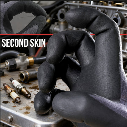 JOISIV 3/6 Pairs Nitrile Work Gloves - MicroFoam Coated, Non-Slip Grip, Breathable Safety Gloves for Gardening, Mechanic, Warehouse & DIY Tasks