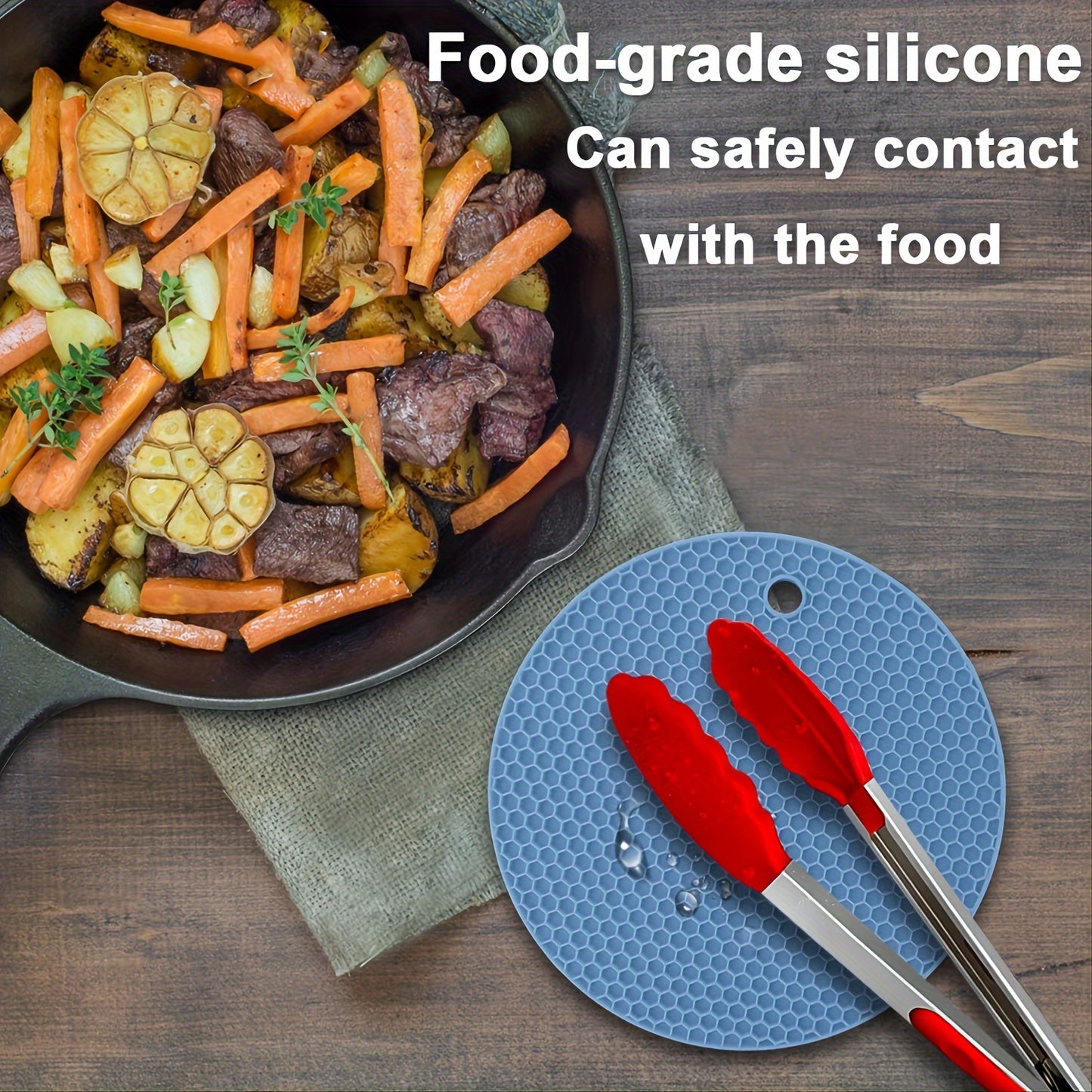 1/4pcs Round Honeycomb Silicone Placemat 17.02 Cm, Heat Insulation Pad, Non-slip Pot Holder, Easy To Clean And High Temperature Resistant Table Mat, Tabletop Protection, Home Kitchen Dining Table Decor