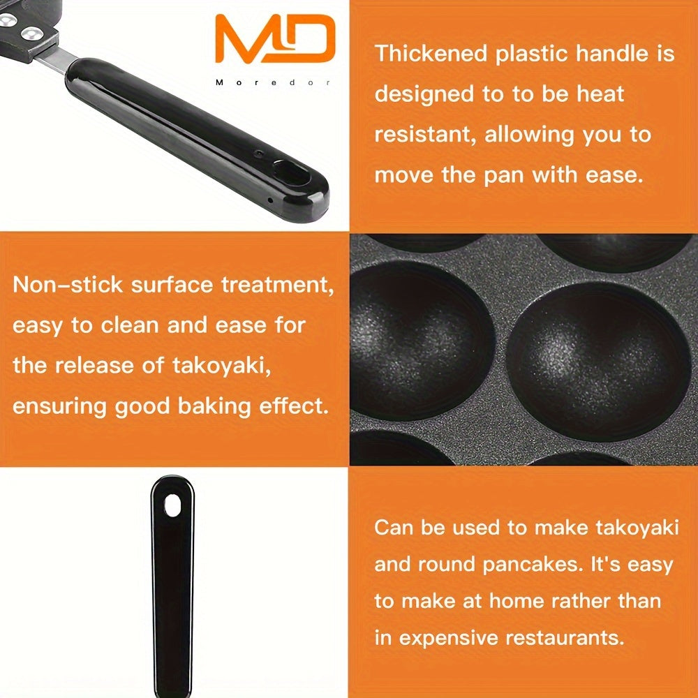 1pc Non-Stick Takoyaki Frying Pan Perfect For Home And Restaurant Use, Ideal For Making Octopus Balls, Shrimp Molds, And Other Snacks, Kitchen Must-Have