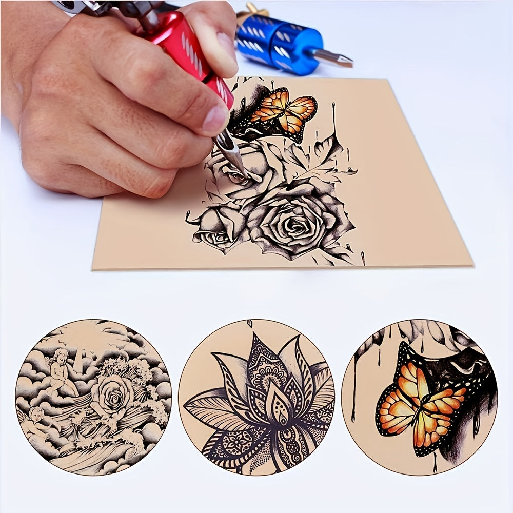 Kit com 5 peças de pele sintética para a prática de tatuagens, dupla face, ideal para microblading, tatuagem de sobrancelhas e lábios. Materiais de tatuagem para iniciantes e artistas experientes.