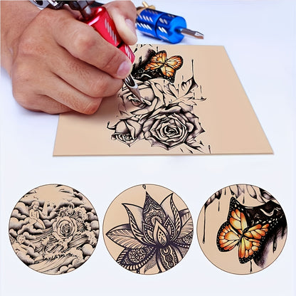 Kit com 5 peças de pele sintética para a prática de tatuagens, dupla face, ideal para microblading, tatuagem de sobrancelhas e lábios. Materiais de tatuagem para iniciantes e artistas experientes.