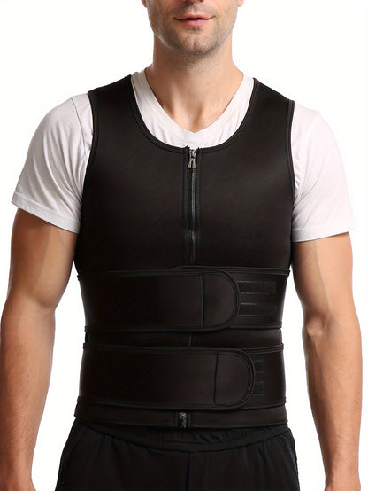 Sauna Double Belt Vest Male Sports Vest Gym Shirt Neoprene Suddenly And Violently Sweat Suit