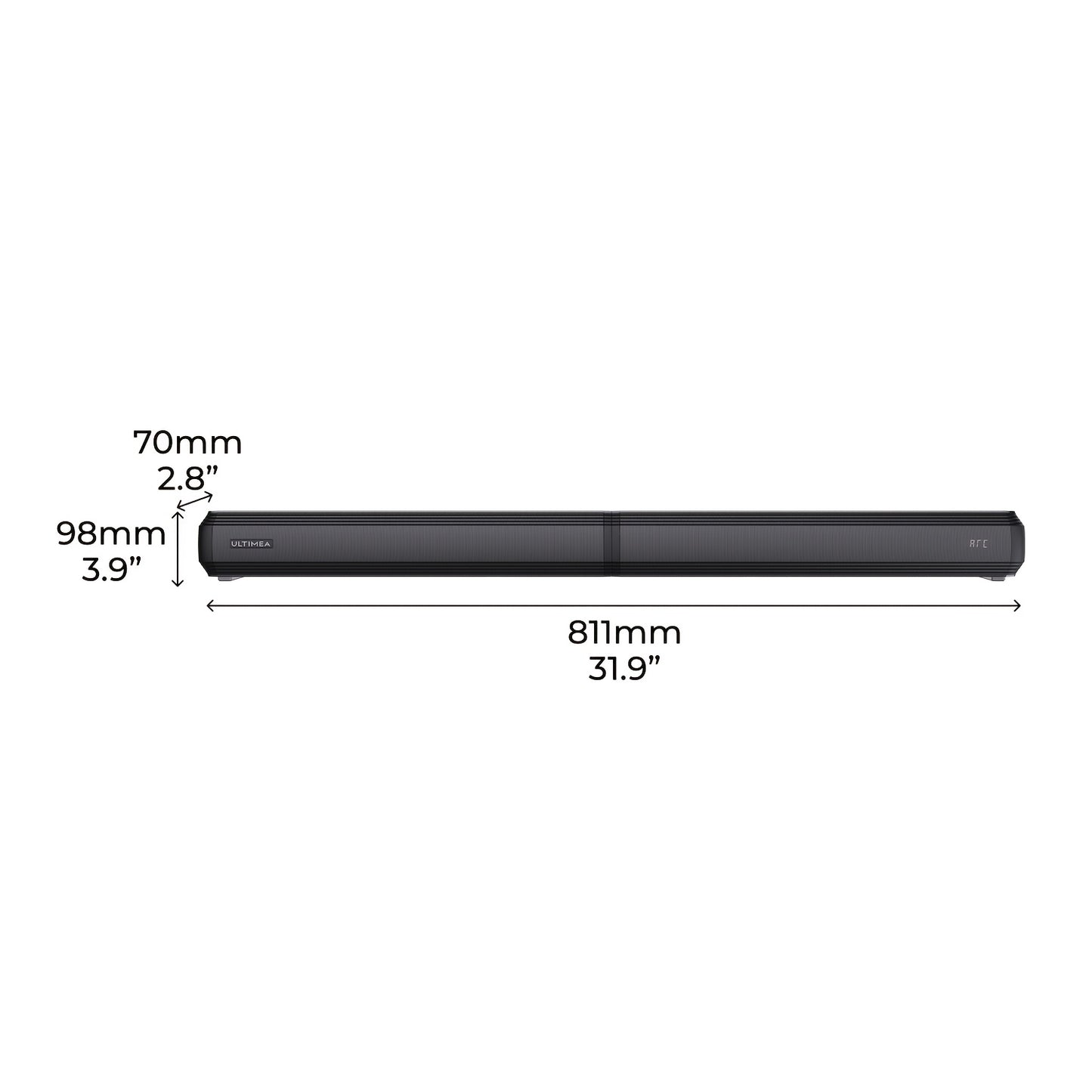 ULTIMEA 2.2ch New-Detachable Design Sound Bars for TV, Peak Power 100W, 2-in-1 Soundbar for TV, Bass Adjustable, 3 EQ Modes, ARC/Optical/Aux/Wall Mount