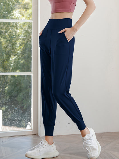 Women's Activewear: Causal Yoga Jogging Pants with Solid High Waist and Quick Drying Technology