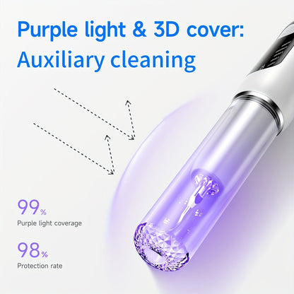 Escova de dentes elétrica com luz LED, 2 cabeças de substituição, 5 modos ajustáveis ​​​​- Solução de higiene oral rápida, prática e eficiente, acessórios metálicos incluídos, cuidados diários de higiene oral | Design moderno de escova de dentes