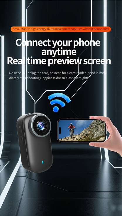 LEMNOI 4K Ultra HD Action Camera, Equipped with 360° Gimbal, Wi-Fi, 4K Video Recording, Long-Lasting Battery Life, Multiple Bicycle/Motorcycle/Helmet Mounts, Compact Design, Suitable for Outdoor And Urban Adventures, Adventu