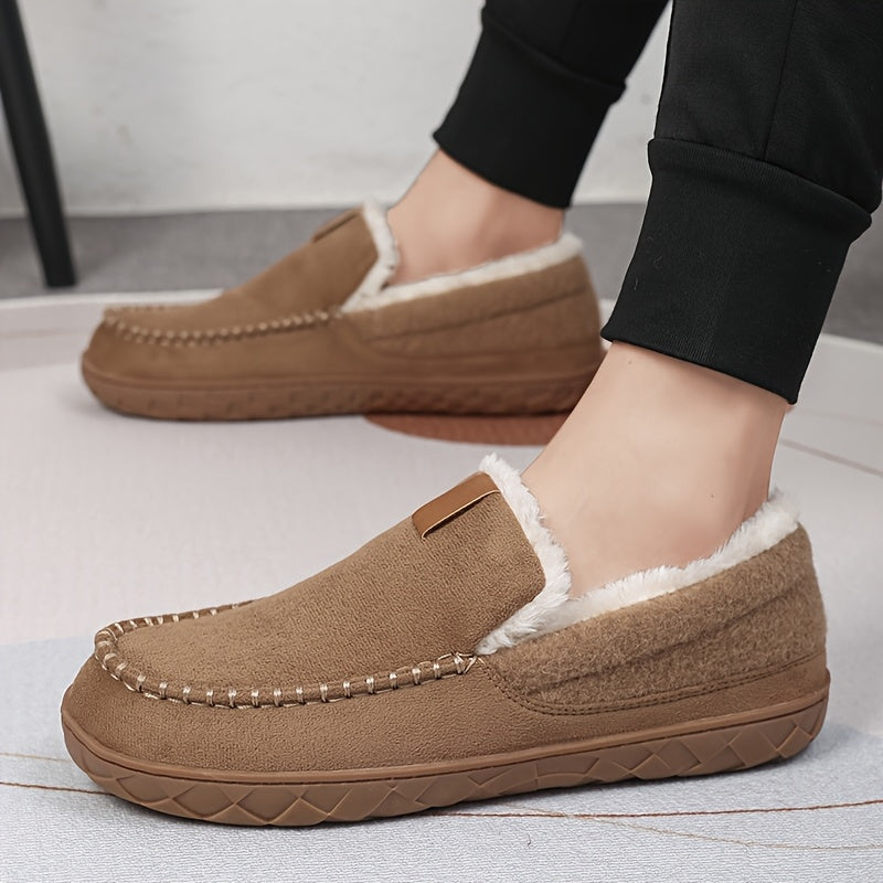 SKYGRASS Unisex Slip-On Slippers - Thick Cushioned EVA Sole, Soft Fabric Upper & Lining, Round Toe Design for Indoor/Outdoor Use - Winter Warmth, Casual Comfort - Ideal Gift for Men & Women, Indoor Slippers, Indoor Footwear,