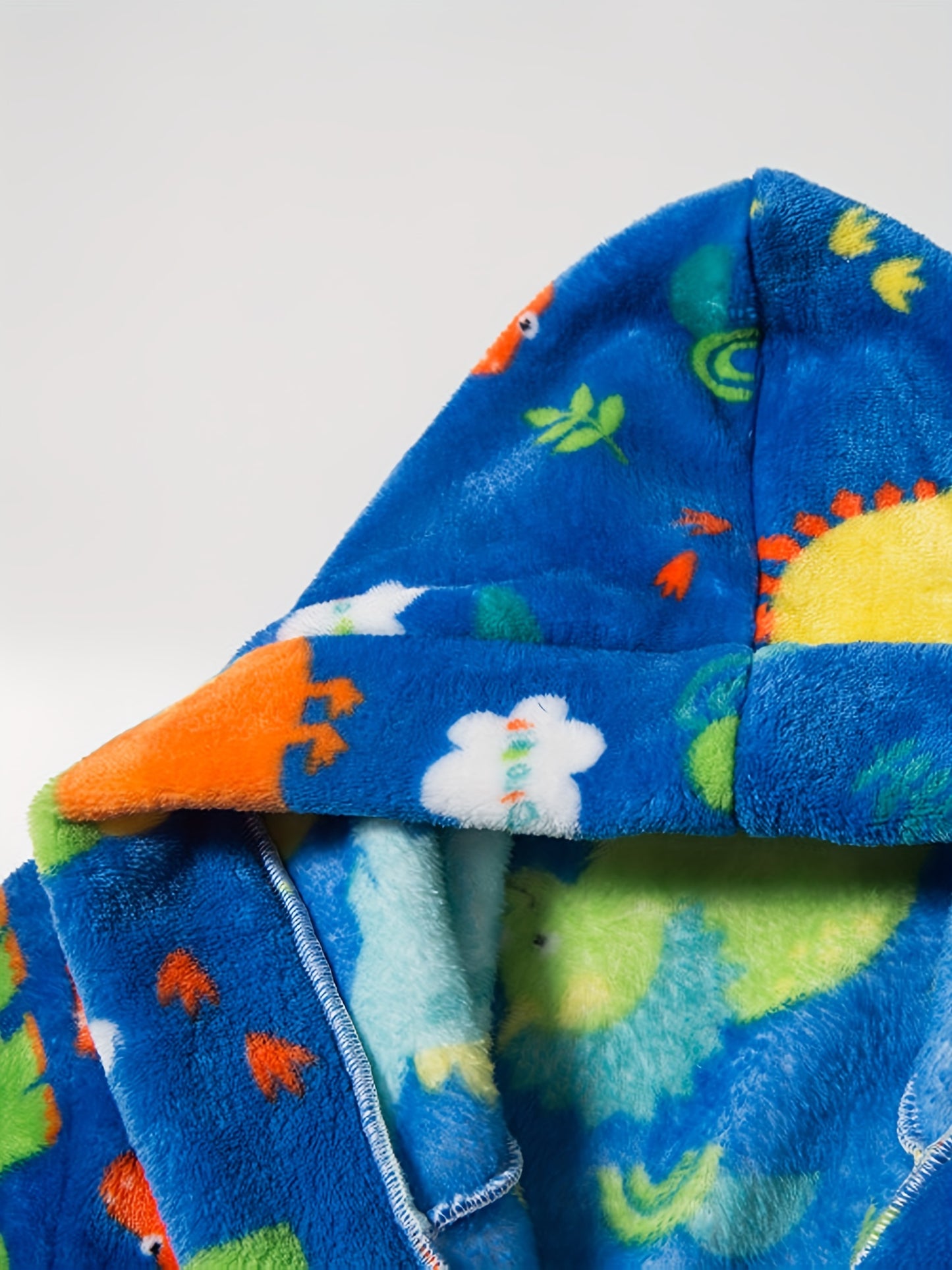 Kids Flannel Bathrobes Boys Hoodie Robes Soft Astronaut Planet Print Sleepwear Kids Clothes