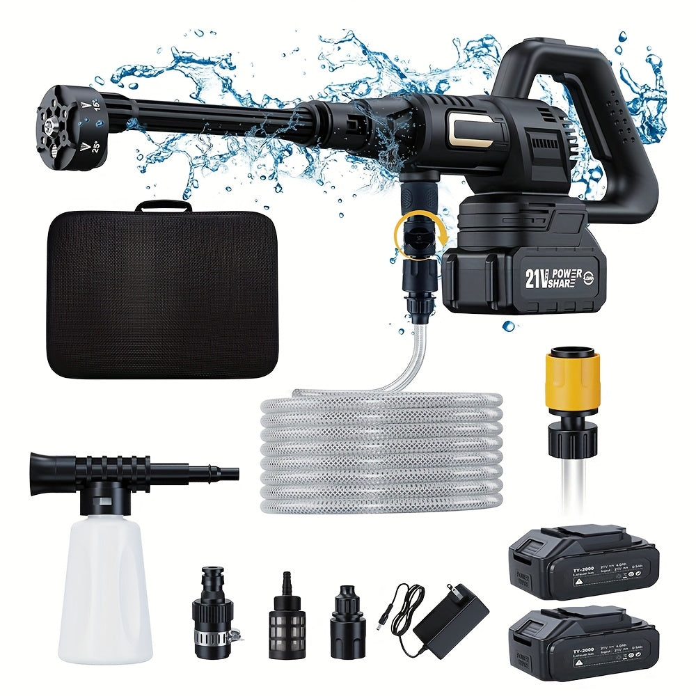 3000W 200Bar Heavy-Duty Cordless Pressure Washer - Brushless Motor, Portable with Carry Case, Compatible with Makita 18V Lithium-Ion Batteries, for Garden, Patio, Car, Machinery Cleaning - Professional & Home Use, Sleek Tool,