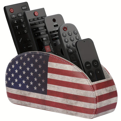 Remote Control Holder with 5 Compartments - Black Faux Leather Remote Caddy for TV, DVD, Blu-Ray, Media Player, And Heater Control, Independent Storage, Desk & Drawer Organizer for Home Storag, Desk & Drawer Organizer for Hom