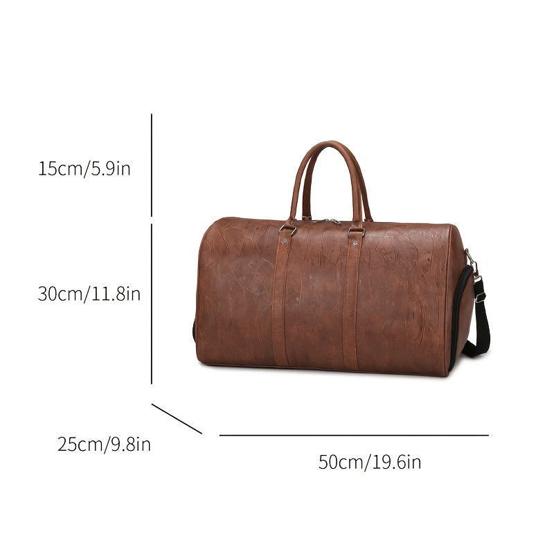 Retro Men'S Travel Bag in a Simple And Spacious Design, Suitable for Casual Use, with Both Hand And Crossbody Options.