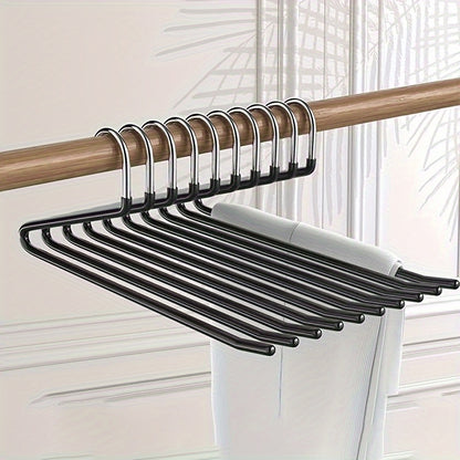 10pcs Space-saving Goose Z-shaped Pants Hanger Durable Metal Material Multi-functional Pant Storage Household Supplies, Clothing Store Pants Display Clothes Rack