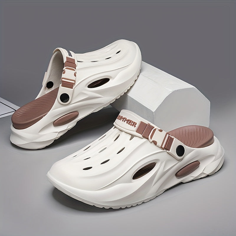 Men'S and Women'S Summer EVA Slides - Lightweight, Breathable, Non-Slip Comfort Sandals for Beach, Hiking, and Casual Wear, Soft Sole, Open Toe, Stylish Black and White Design, Beach Sandals | Summer Footwear | EVA Material S