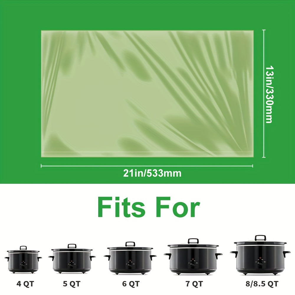 30pcs Slow Cooker Liners, Easy Clean Up Plastic Bags For Crockpot, Kitchen Disposable Cooking Bags, BPA Free, For Oval Or Round Pot, Size 33.02*53.34 Cm, Fit 3QT To 8QT, Baking Tools, Kitchen Accessaries
