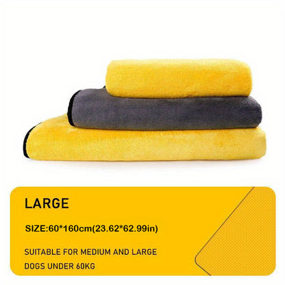 1pc UltraSoft Quick-Dry Microfiber Pet Towel for Dogs and Cats - Absorbent Bathing Towel, Ideal Christmas and New Year Gift for Pets, Durable Polyester Material