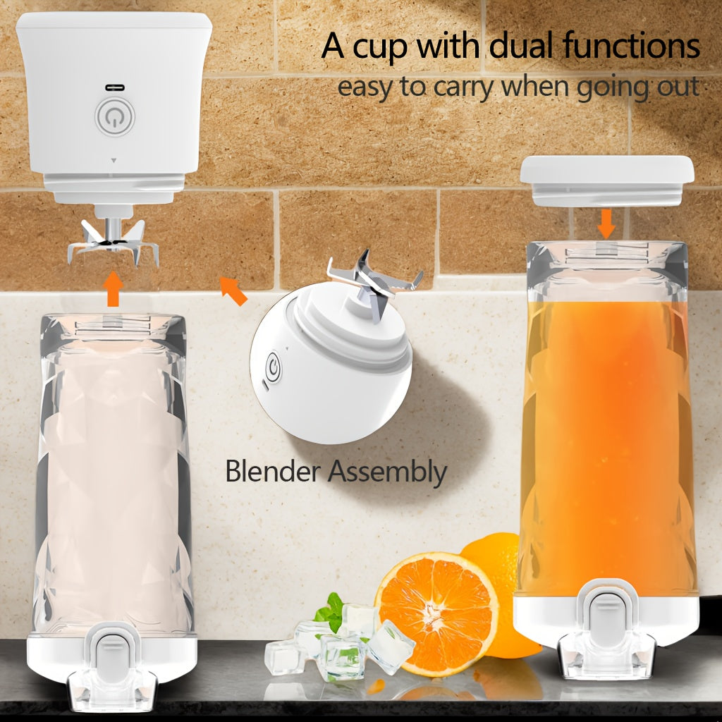 1pc,20oz Portable Blender with USB Rechargeable Battery, Dual Modes for Smoothies and Fresh Juice, Compact Design for On-the-Go Nutrition