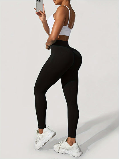 Seamless High-Waisted Yoga Pants for Women - Tummy Control Butt-Lifting 4-Way Stretch Workout Leggings, Moisture-Wicking Quick-Dry Fitness Running Gym Casual Wear, All-Season Machine Washable, Seamless Design, Durable Legging