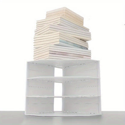 Caixa organizadora retrátil com 4 compartimentos para livros e arquivos: ideal para organizar documentos, arquivos e outros artigos essenciais de escritório, material escolar e decoração.