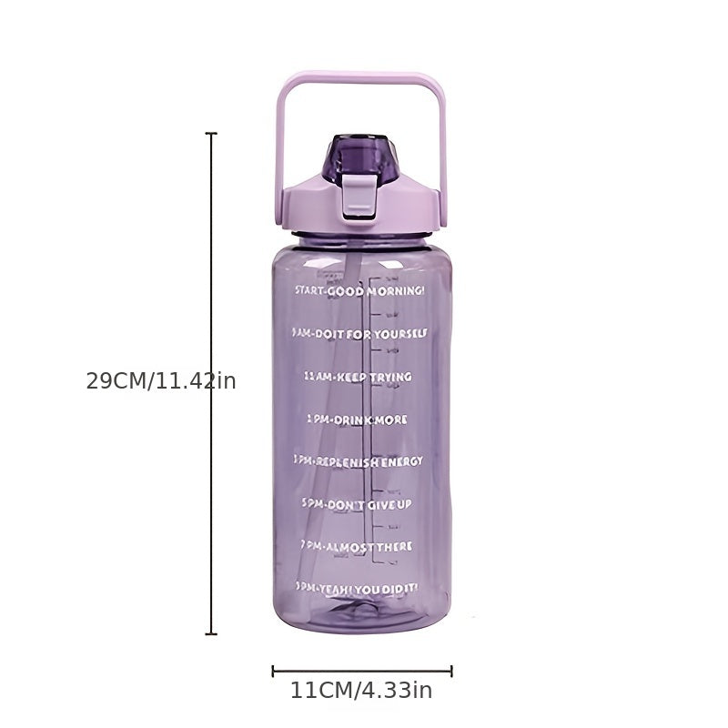 2L Sports Cup Water Bottle With Straw - Large Capacity, Portable & Durable For Outdoor Sports & Fitness!