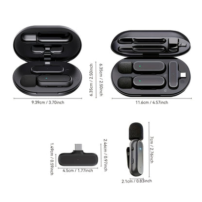 Kit 2 Microfones Sem Fios Profissionais com Estojo