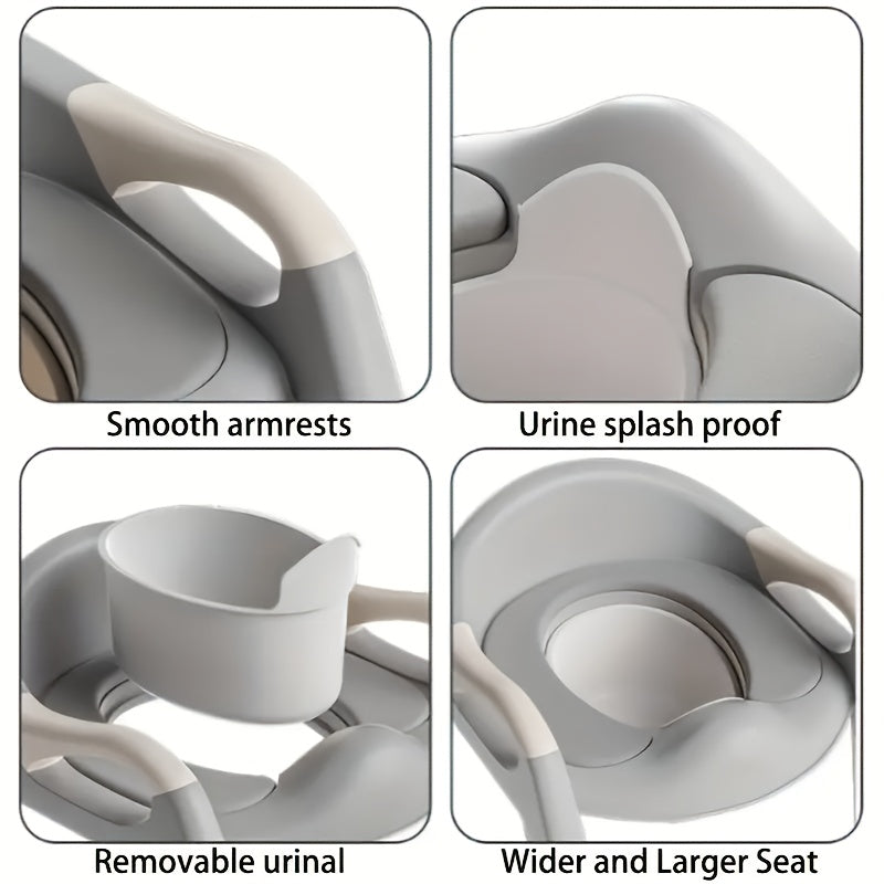 3-in-1 Adjustable Height Collapsible Portable Potty Training Toilet Seat with Safety Non-Slip Design, Soft Padded & Sturdy Construction & Potty Training at Home & Travel - Mixed Colors, Potty Seat