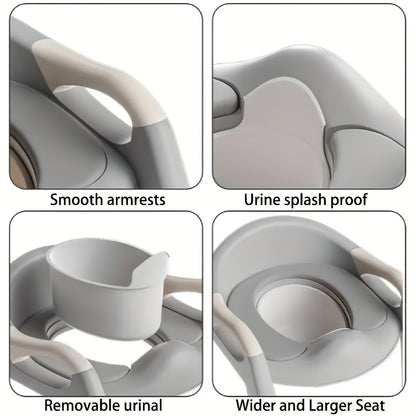 3-in-1 Adjustable Height Collapsible Portable Potty Training Toilet Seat with Safety Non-Slip Design, Soft Padded & Sturdy Construction & Potty Training at Home & Travel - Mixed Colors, Potty Seat