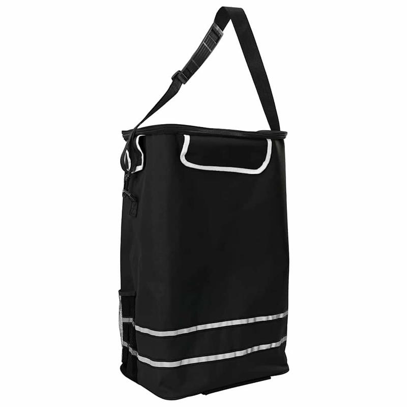 Outdoor shopping cart, shopping trolley with wheels and adjustable handle, black, 40L, durable and suitable for outdoor use, Shopping Trolley with Wheels And Bag, Large Shopping Cart with Wheels, Trolley Bags for Shopping, Fo
