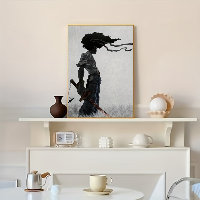 1pc African Samurai Anime Poster, Room Aesthetics Poster, Decoration Painting, Canvas Wall Art, Living Room Poster, Bedroom Painting, Home Decor, Frameless