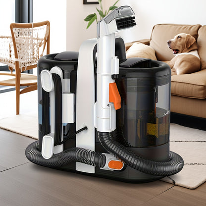 450W Heavy-Duty Carpet Cleaning Machine with Powerful Motor - Deep Cleaning for Hardwood Floors, Carpets, Upholstery, Curtains - Compact Design with Stable Base, European Plug (220-240V) - Ideal for Home, Office, Carpet Clean